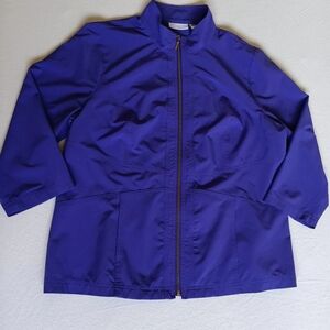 Weekends By Chico's Purple Zip-Up Jacket Sz 2